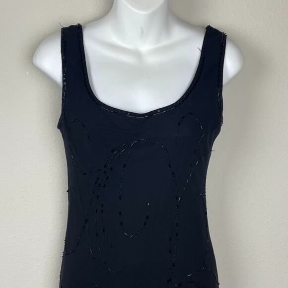 Jones New York Vintage Silk Dress 6 Beaded Y2K Vampy Fairycore Whimsigoth - Picture 3 of 12